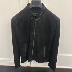 John Varvatos Black Suede Jacket Size 48